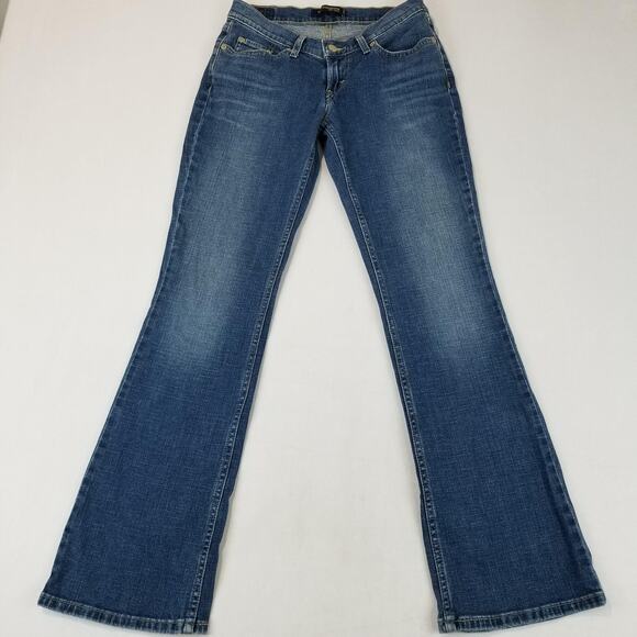 Levis 524 Jeans Womens 8 Too Superlow Flare 90s Stretch Floral Embroidered Denim - Picture 13 of 13